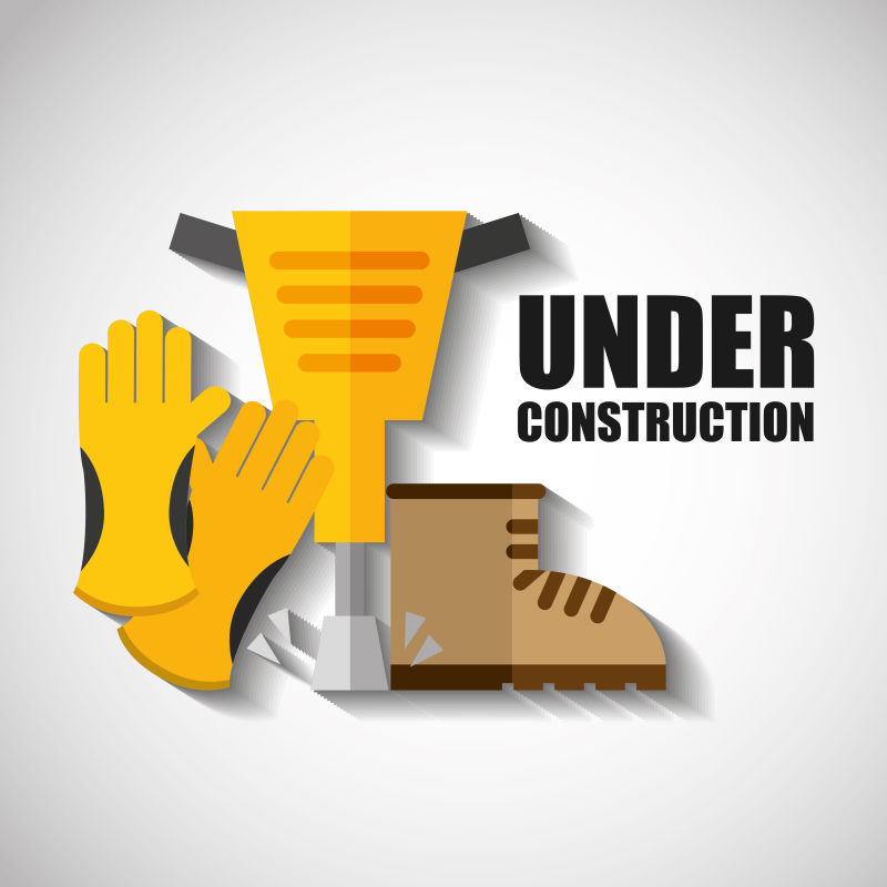 抽象矢量现代施工主题的平面图标设计