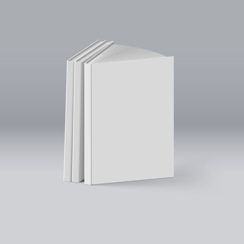 矢量白色的空白书籍
