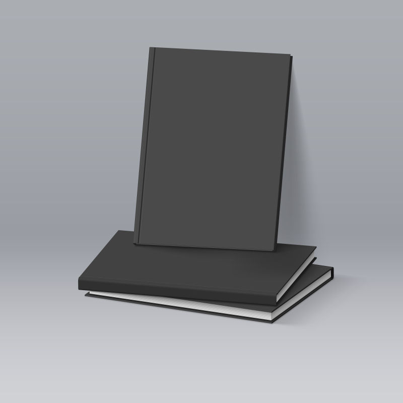 矢量三本黑色书籍