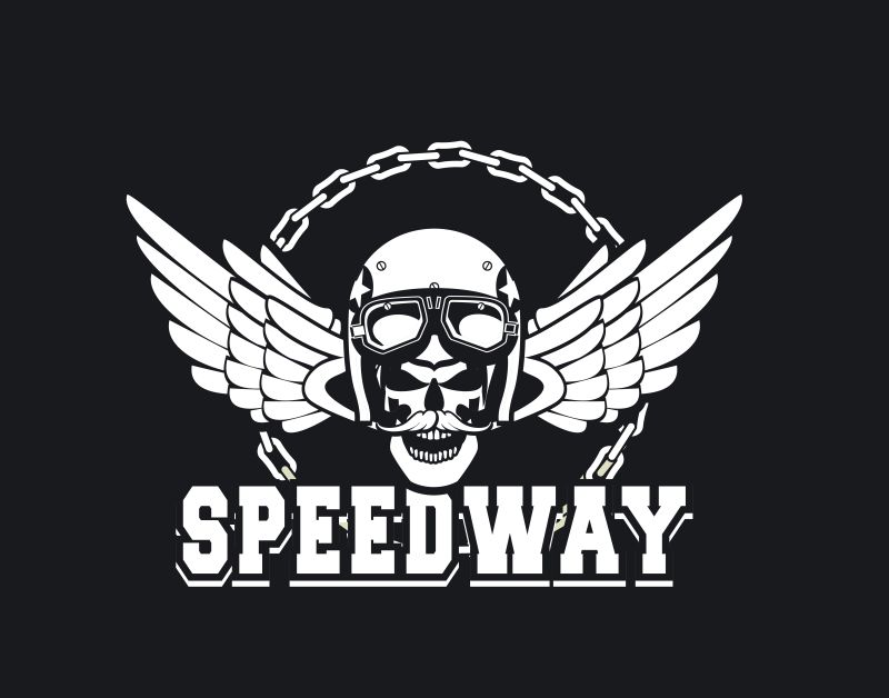 创意现代摩托车主题的矢量标志设计