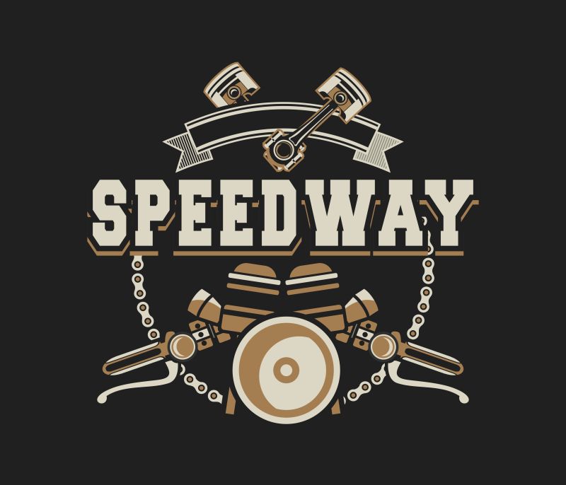 创意矢量平面风格的摩托车图标设计