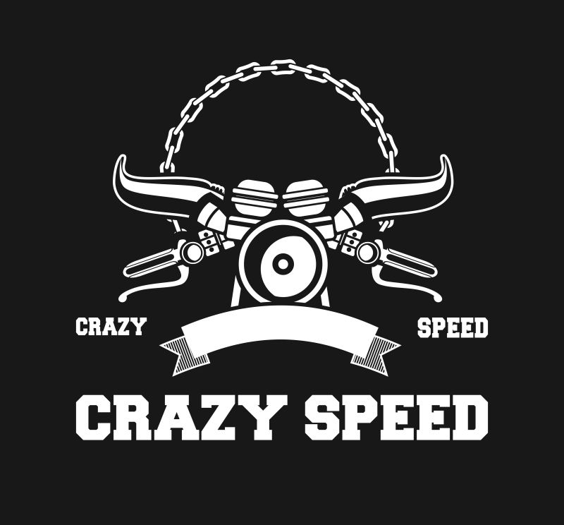 创意矢量现代疯狂飙车的图标设计