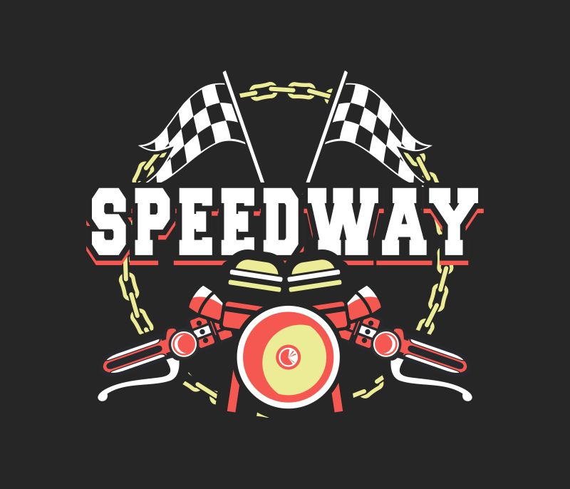 创意矢量现代摩托车平面标志设计