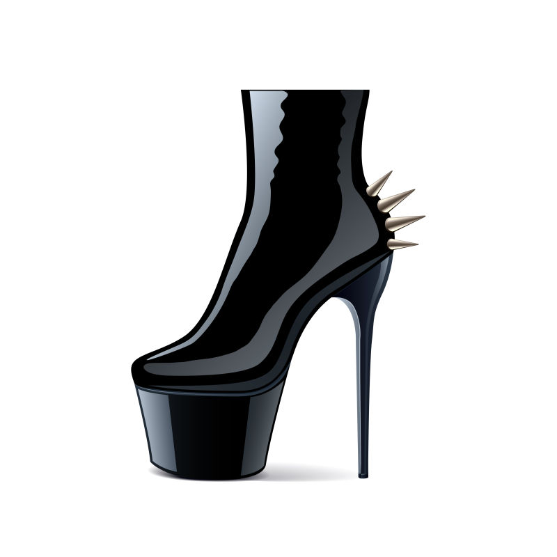 黑色皮革高山靴矢量