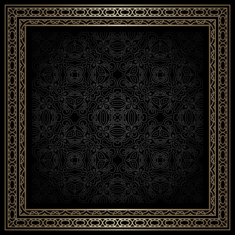 抽象矢量金色花纹装饰设计无缝背景