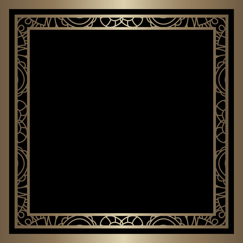 抽象矢量黑色金边装饰的设计背景