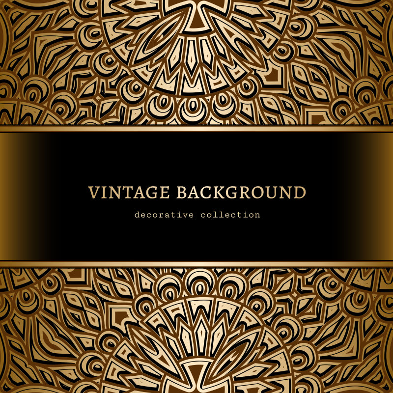 创意矢量金色华丽花卉装饰设计背景