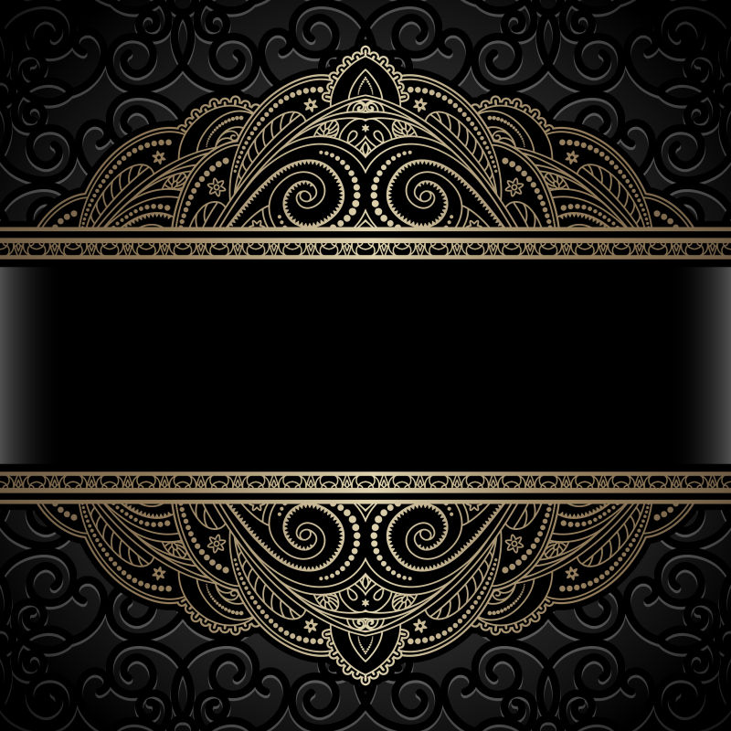 矢量抽象金色花卉装饰设计背景