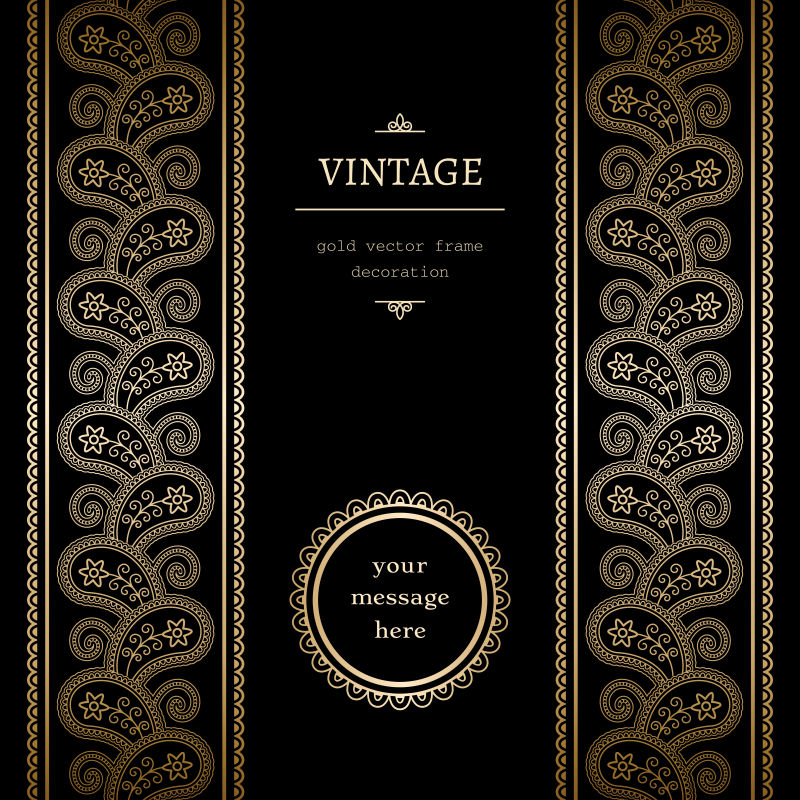 抽象矢量金色装饰设计无缝背景