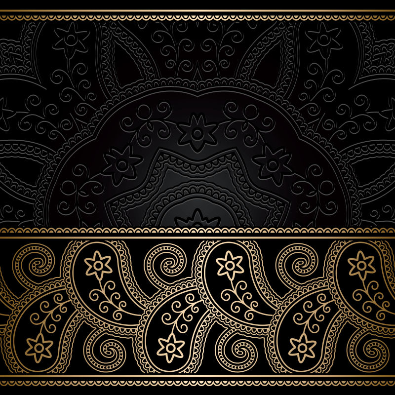 创意矢量金色花纹装饰设计的复古背景