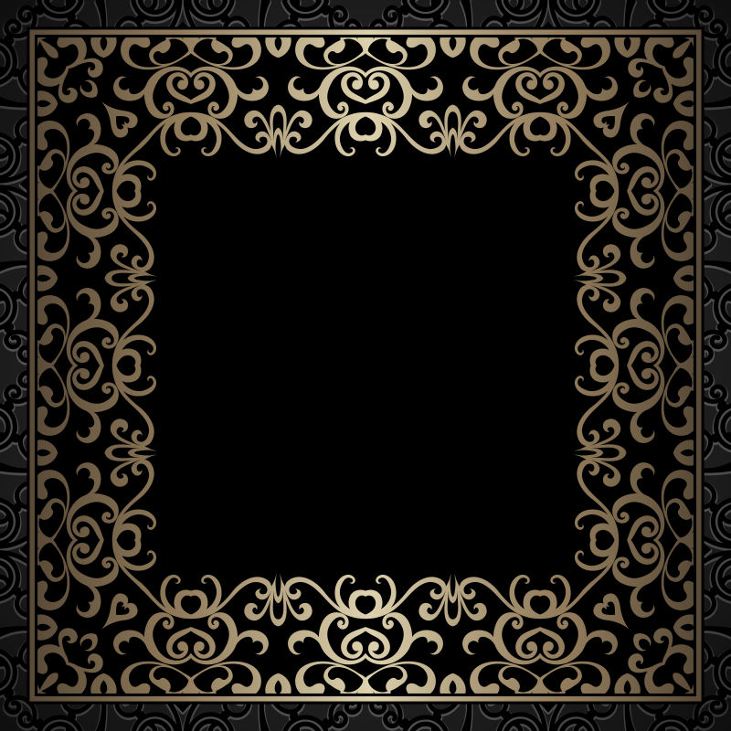 抽象矢量金色花纹装饰的现代背景