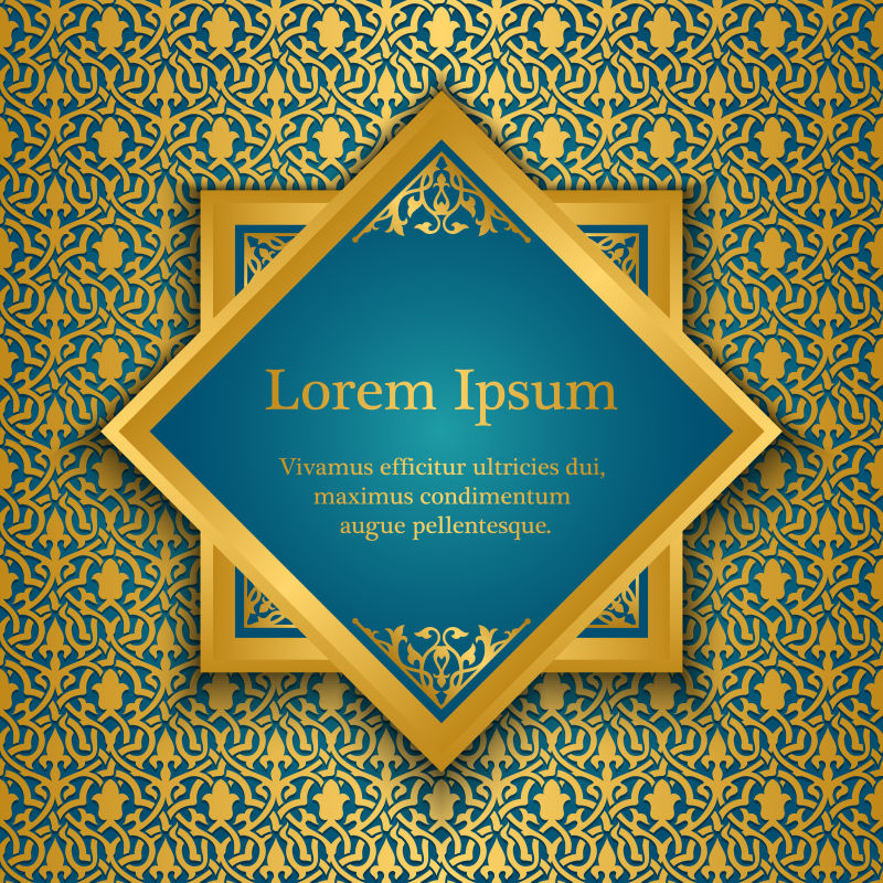 创意矢量现代金色花纹元素的设计背景