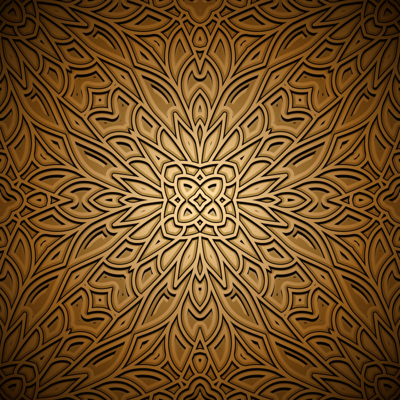 金色花纹背景矢量设计