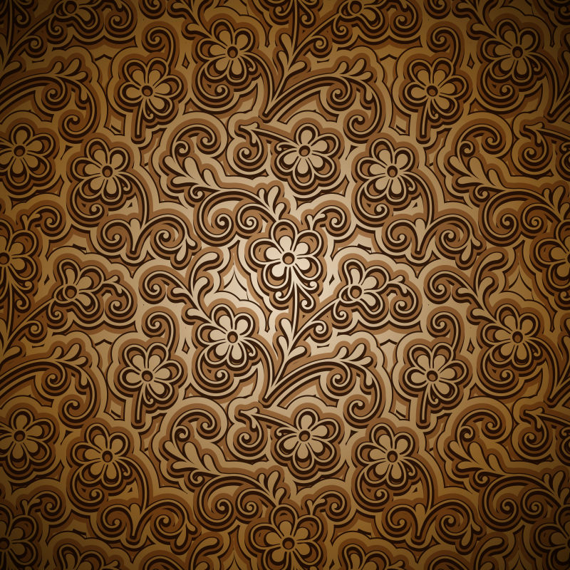 金色传统花纹背景矢量设计