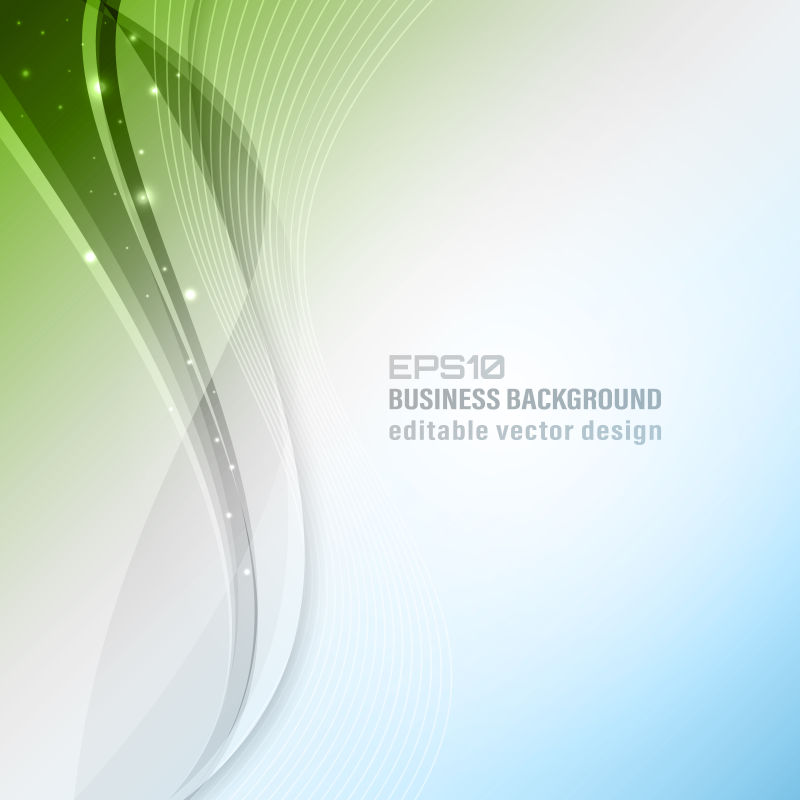 创意矢量绿色波形元素的现代背景