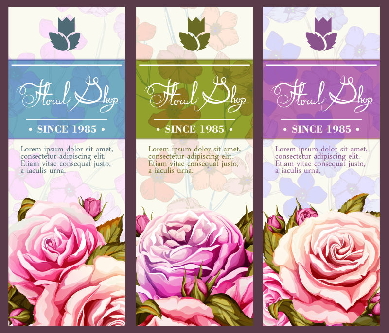 创意矢量花卉元素的现代邀请卡设计
