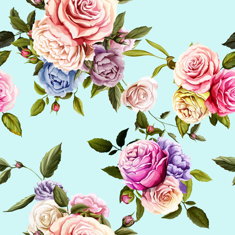创意矢量手绘花卉元素的装饰卡片背景