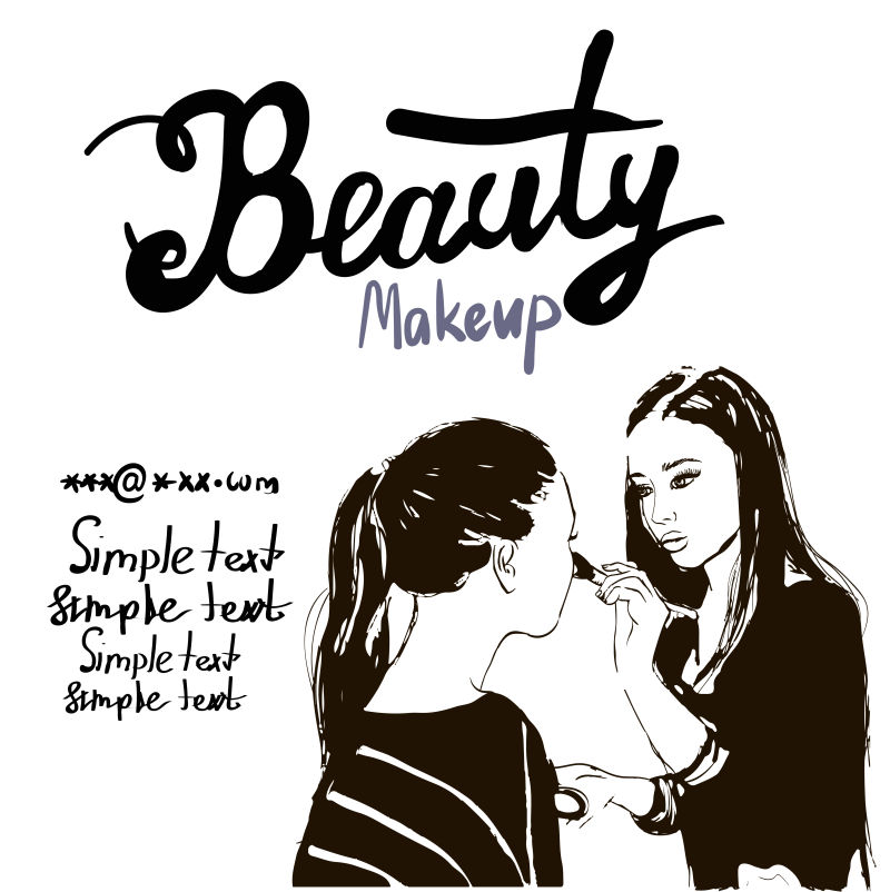 创意矢量现代化妆的女人概念插图