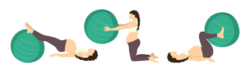 创意矢量做瑜伽的孕妇插图