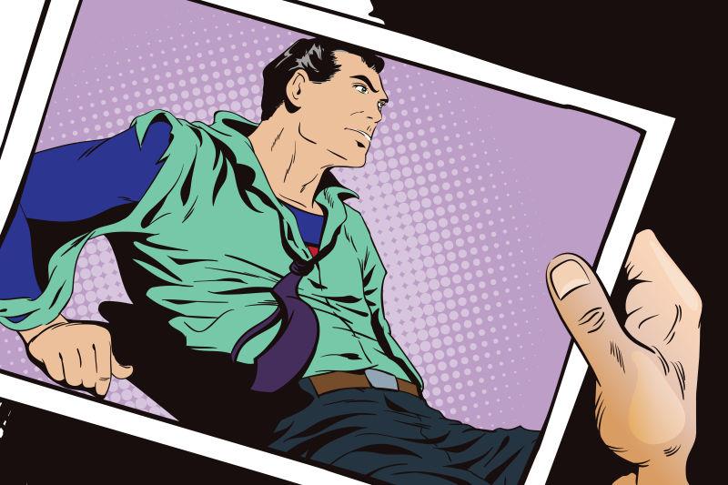 抽象矢量漫画风格的超级英雄