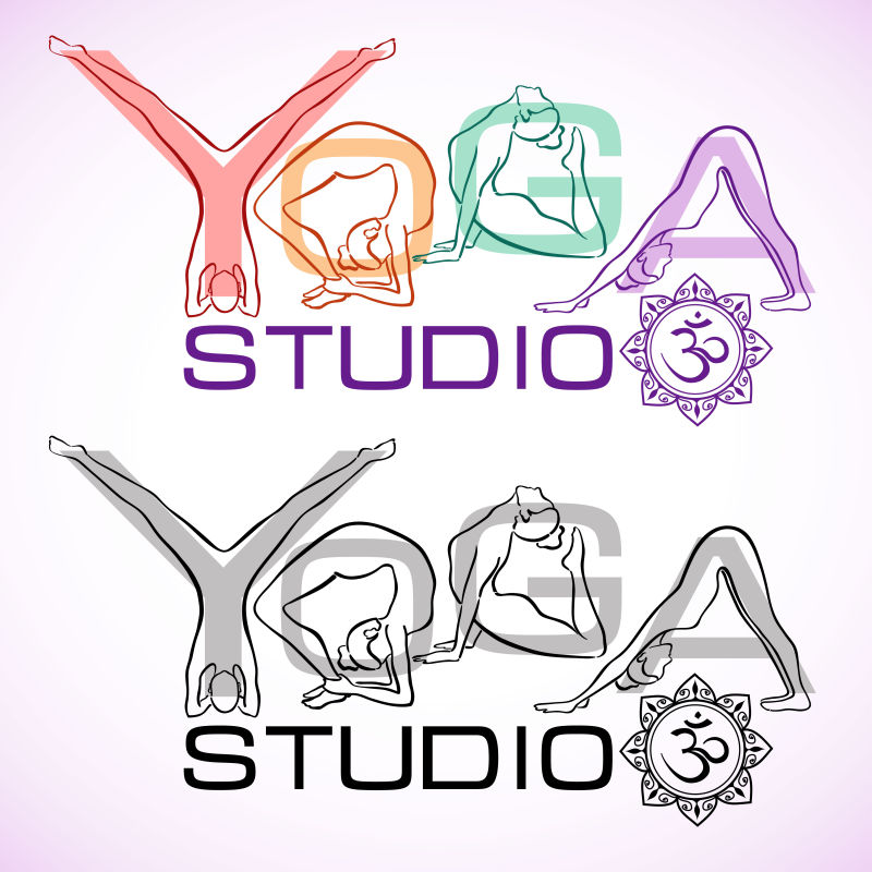 瑜伽工作室创意标志矢量设计