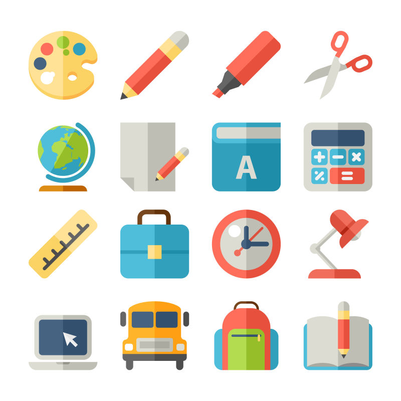 创意矢量艺术主题的平面图标