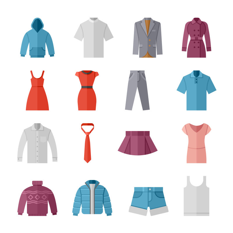 创意矢量衣物图标设计