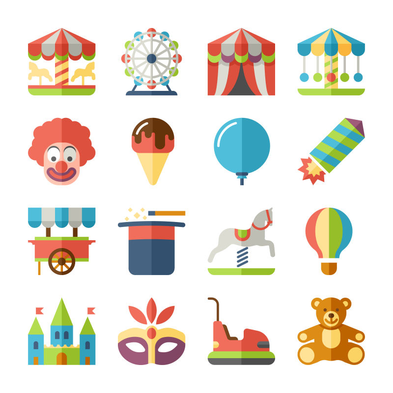 创意矢量游乐场主题图标设计