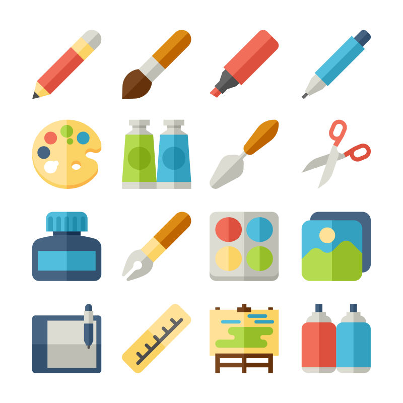 创意矢量艺术主题的图标设计