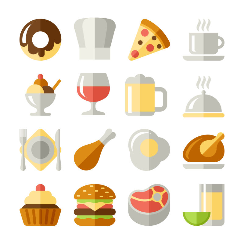 抽象矢量食品的图标设计