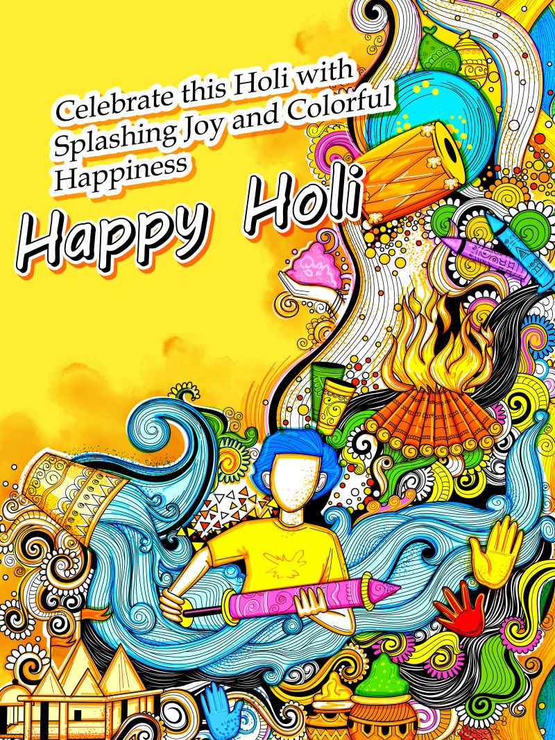 矢量胡里节庆典插图设计