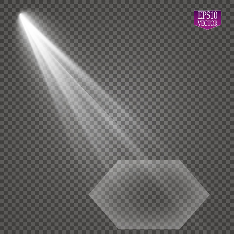 创意矢量白色聚光灯设计插图