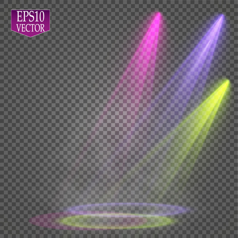 创意矢量彩色舞台灯光设计