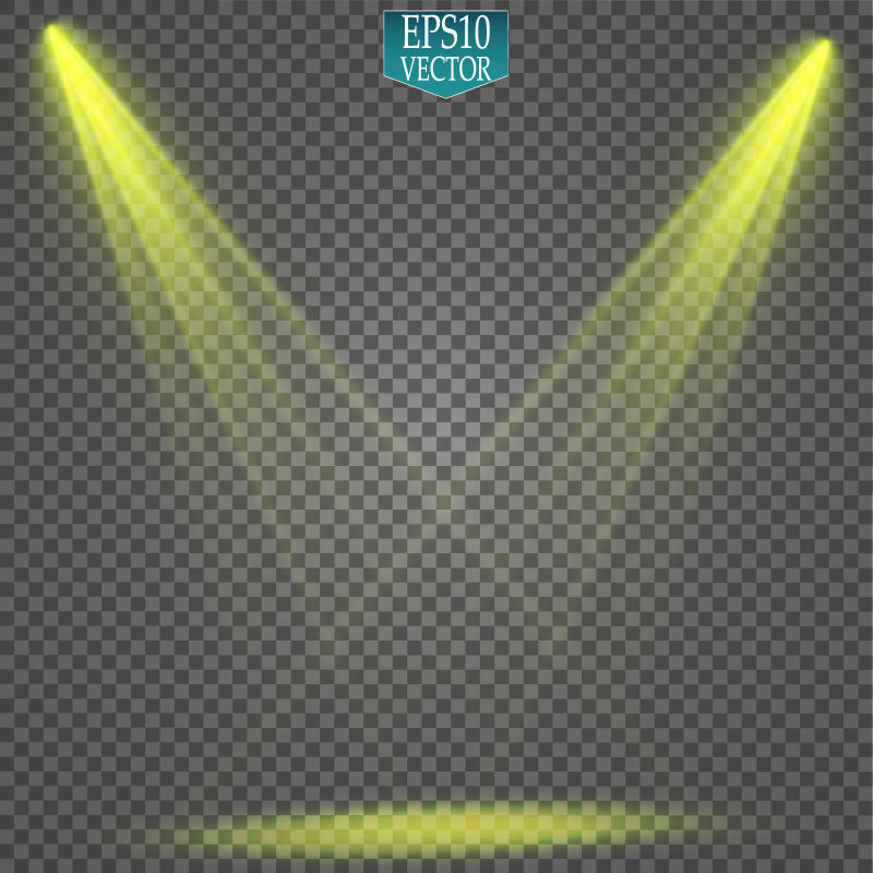 创意矢量黄色灯光设计插图