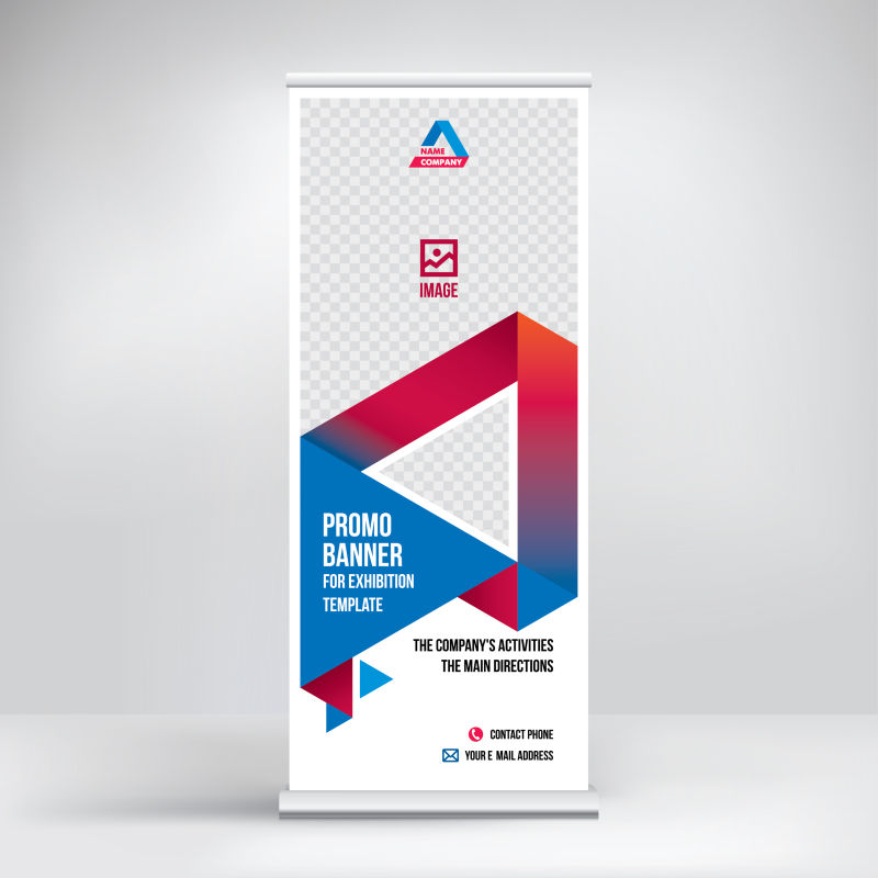 创意矢量渐变折纸风格的竖横幅设计