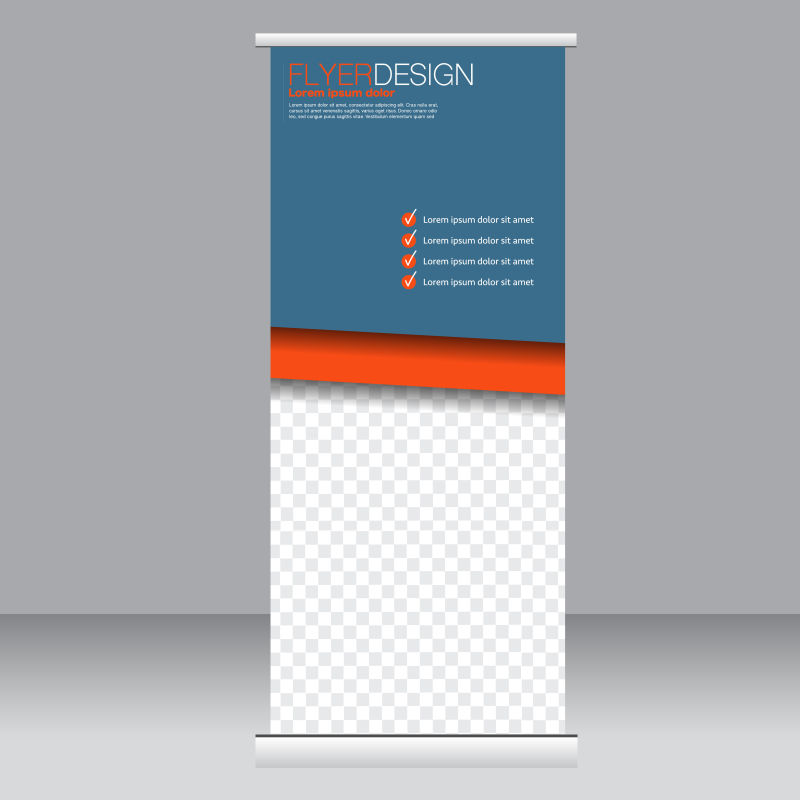 抽象蓝色橙色矢量竖横幅设计