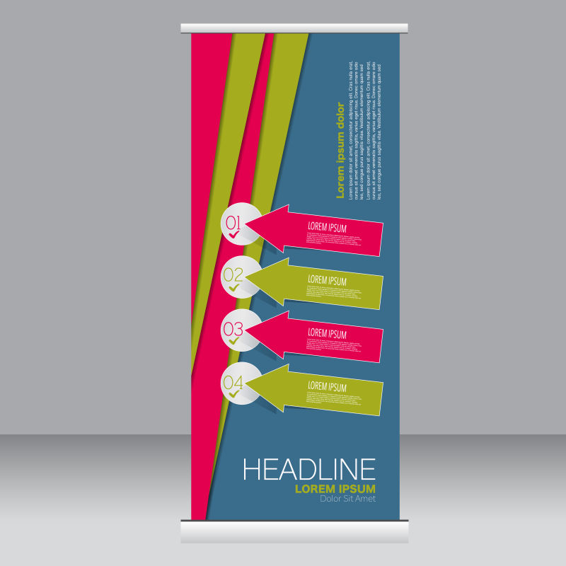 创意矢量现代箭头元素的竖横幅设计