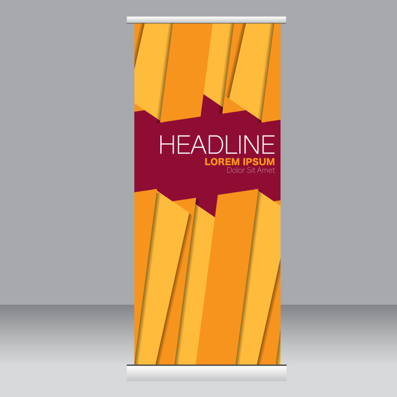 创意矢量黄色红色现代抽象竖横幅设计