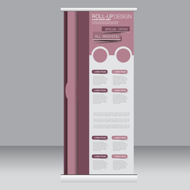 创意矢量粉色竖横幅平面设计