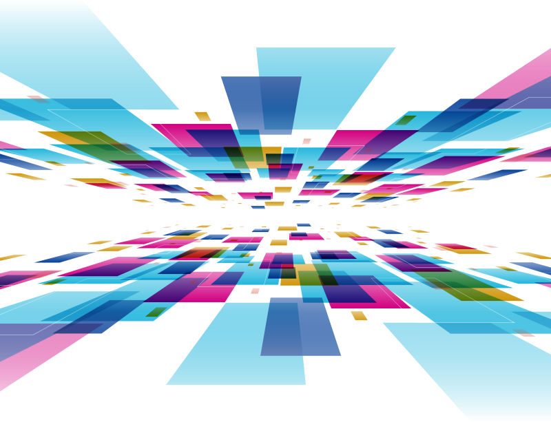 矢量的彩色四边形图案背景