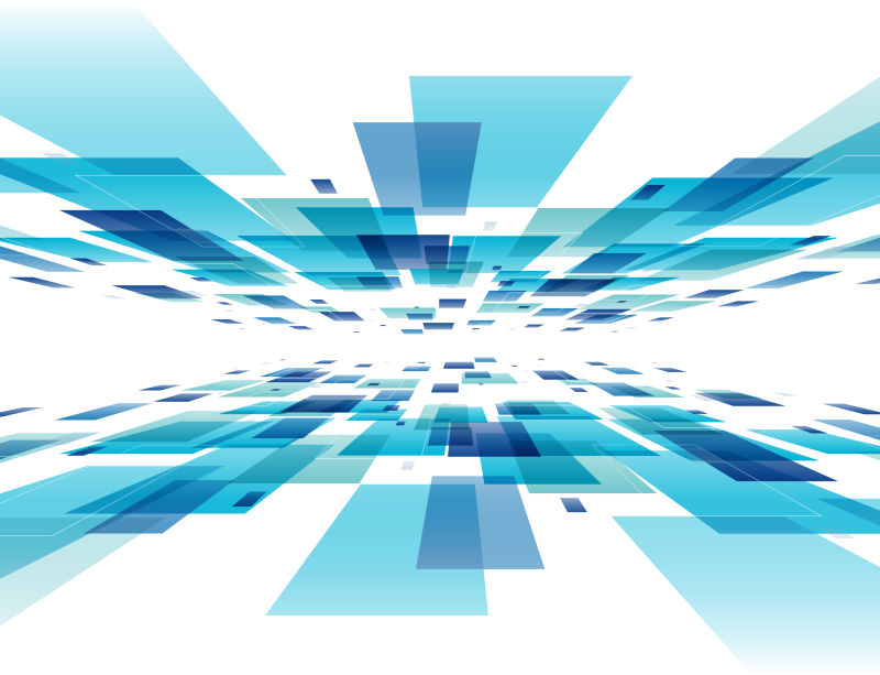 青色四边形图案背景矢量设计