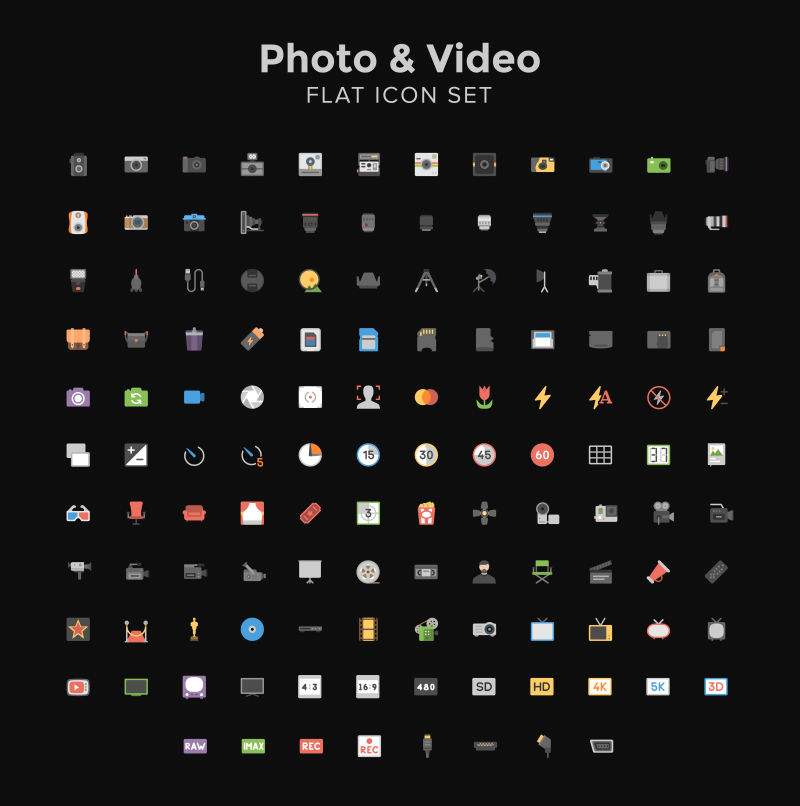 创意矢量视频概念的图标设计