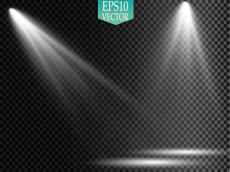 创意矢量白色舞台聚光灯光设计