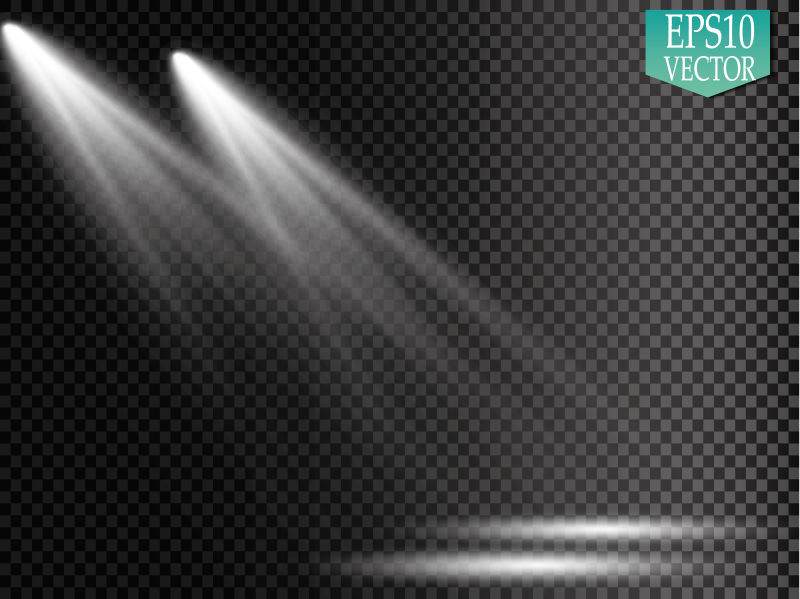 矢量白色聚光灯设计插图