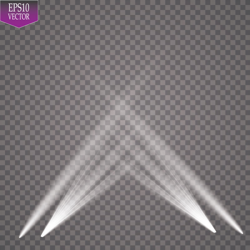 创意矢量白色舞台灯光设计元素