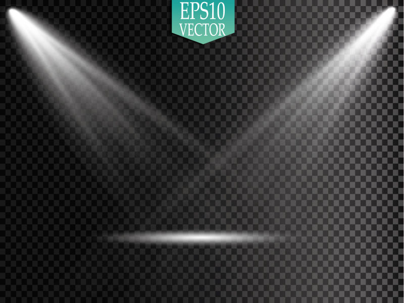 创意矢量白色聚光灯的设计元素