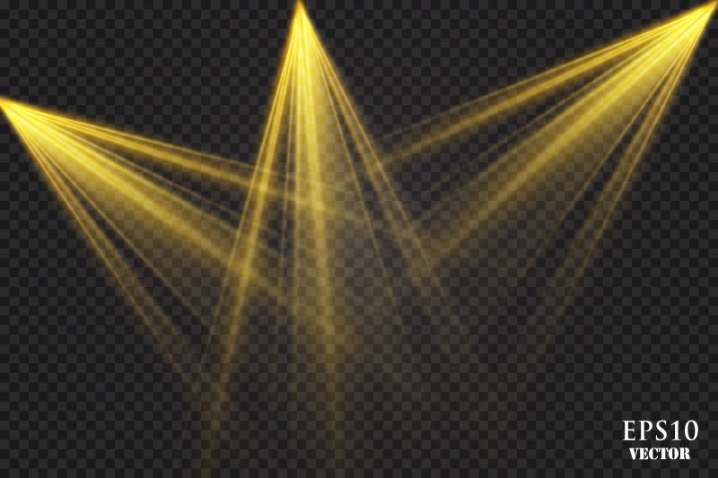创意矢量黄色聚光灯设计插图