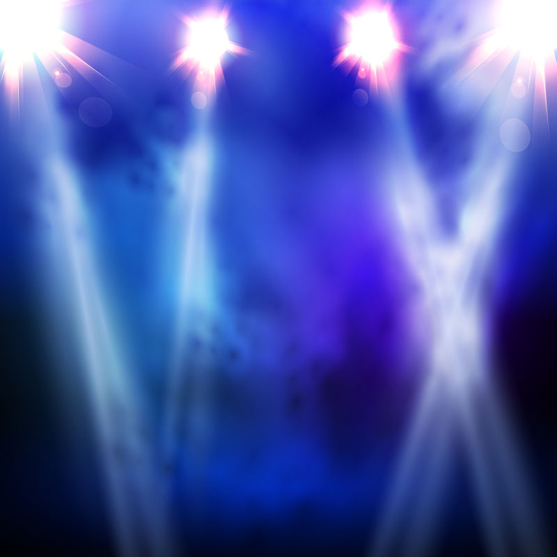 创意矢量蓝色舞台灯光效果