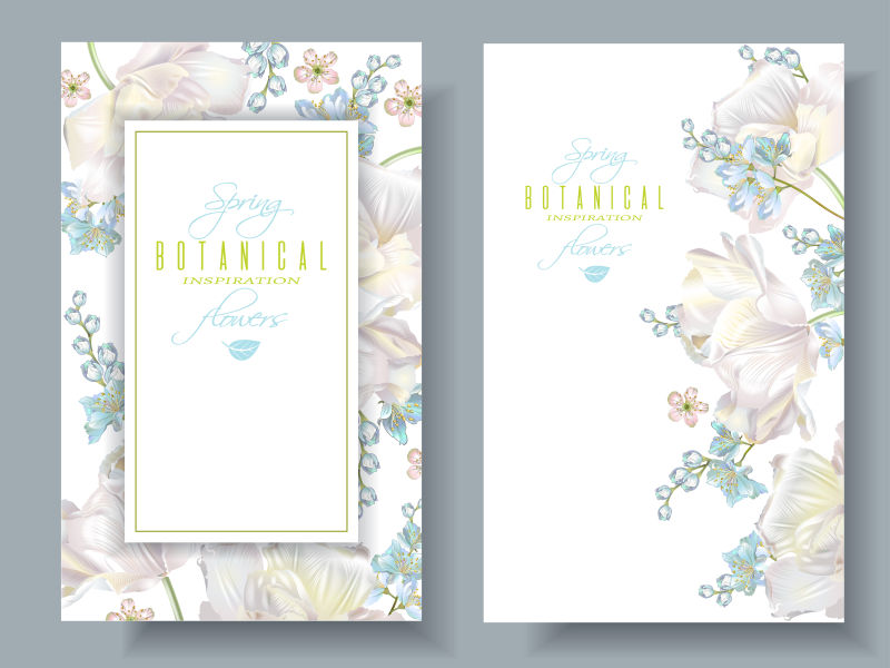创意矢量古典花卉装饰设计卡片 