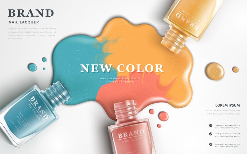 矢量现代指甲油海报设计